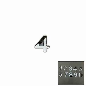 NO-4 Yapışkanlı Kapı Numarası Krom