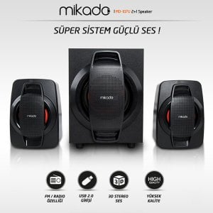 Multimedia Speaker Hoparlör 2+1 Usb+Fm Destekli Mikado MD-107U