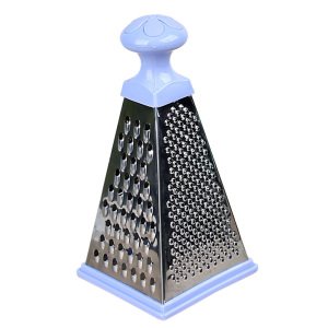 Paslanmaz Çelik Piramit Rende 4 Farklı Şekilli Köşeli Dörtgen Rende Plastik Kulplu