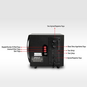 Multimedia Speaker Hoparlör 2+1 Usb+Fm Destekli Mikado MD-107U