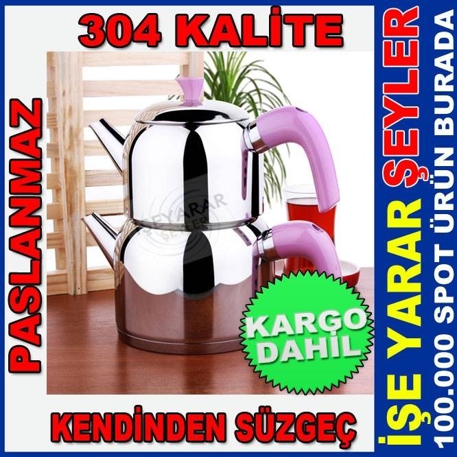 AKDENİZ DELUX ORTA 304 KALİTE ÇELİK ÇAYDANLIK KD