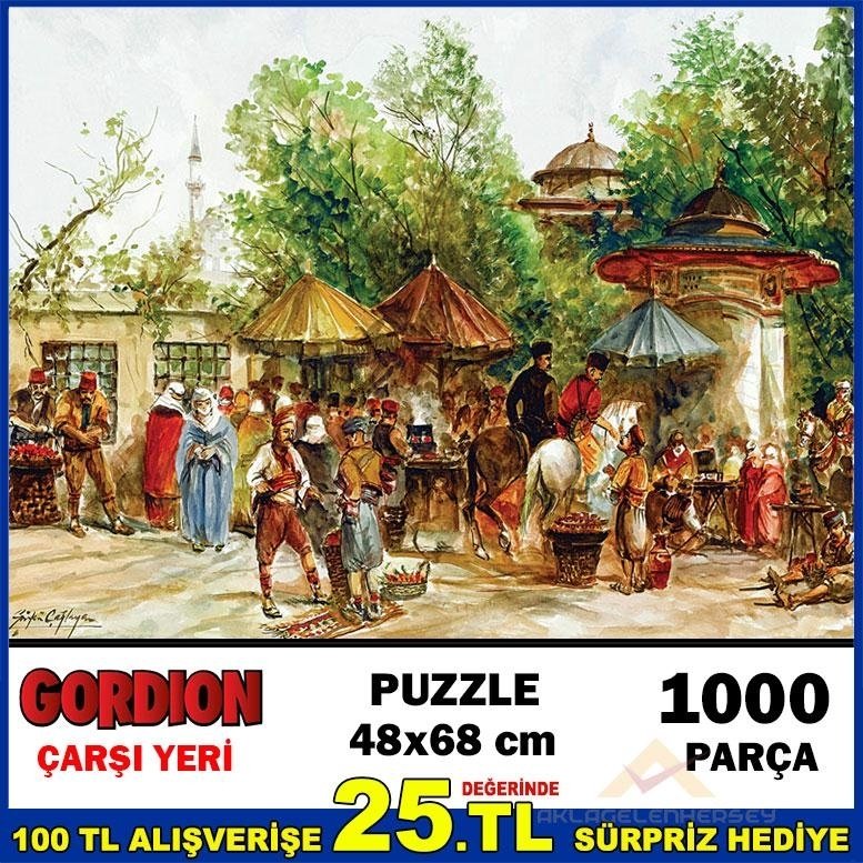 GORDİON 1000 PARÇA BÜYÜK BOY PUZZLE ÇARŞI YERİ