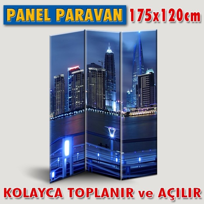 GÖRSELLİ KATLANIR PANEL BÖLME SİSTEMİ - SHANGHAI-GECE BİR BAŞKA