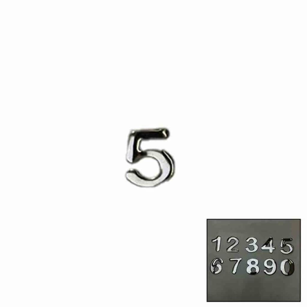 NO-5 Yapışkanlı Kapı Numarası Krom