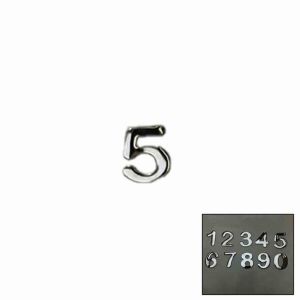 NO-5 Yapışkanlı Kapı Numarası Krom