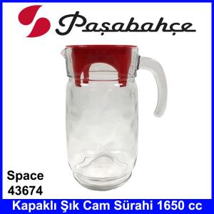 Paşabahçe 43674 Space Kapaklı Şık Kaliteli Cam Sürahi 1650 cc