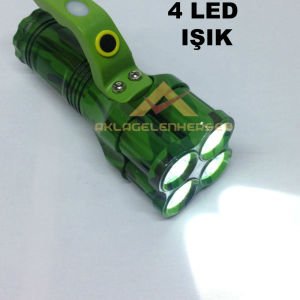 İSTEĞE BAĞLI ÜÇ ÇEŞİT IŞIK KAYNAKLI ŞARJ EDİLEBİLİR 16x9 CM BOYUTUNDA ŞARJLI EL FENERİ