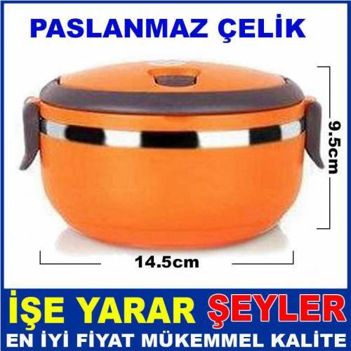 Paslanmaz Çelik İç Yüzeyli Tekli Yemek Termosu 1 Kaplı Isı Korumalı Renkli Sefer Tası Sıcak-Soğuk