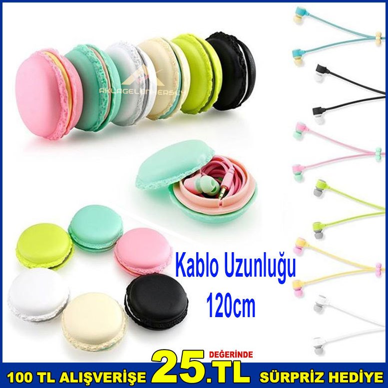 Powerway Macapow Macarons Mc 009 Kulaklık Şık Dizayn 120cm Kablo Uzunluğunda Kulak İçi Kulaklık
