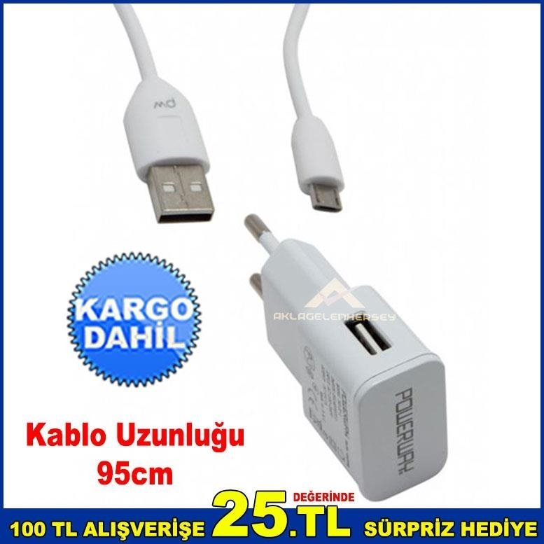 Cep Telefonu Şarj Cihazı 95cm Kablo Uzunluğu Mikro USB Girişli
