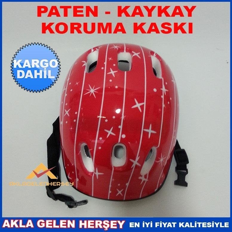 PATEN-KAYKAY ve BİSİKLET KORUMA KASKI KIRMIZI KD