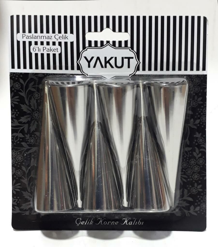 6'lı Paslanmaz Çelikten Üretilmiş 8,5cm Boyunda Yakut Korne Seti