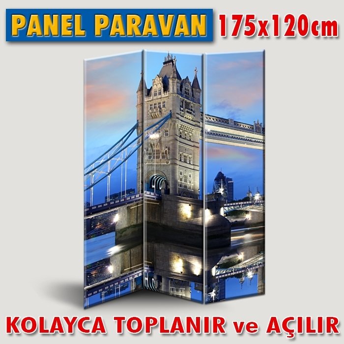 GÖRSELLİ KATLANIR PANEL BÖLME SİSTEMİ - LONDRA - GECEDE KÖPRÜ