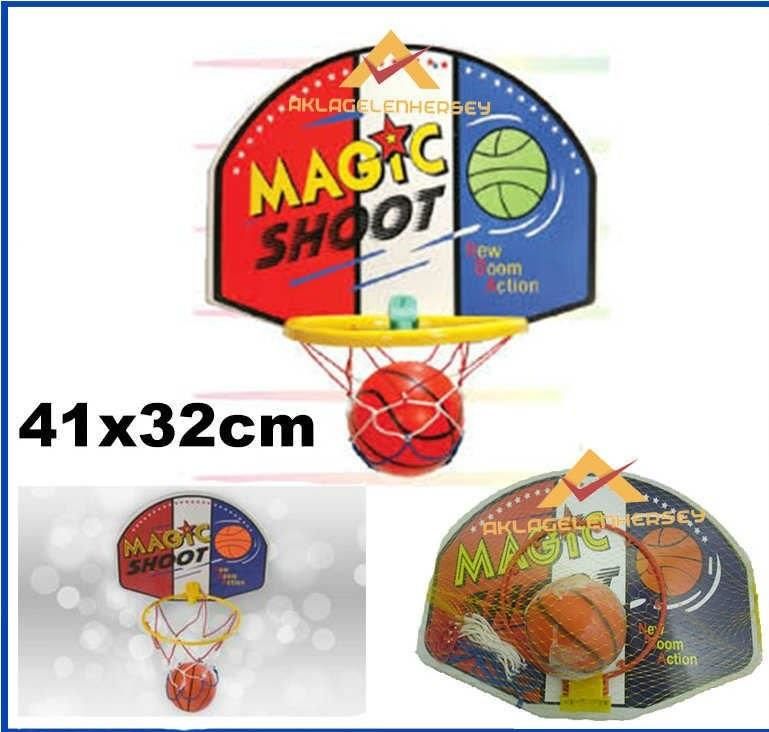 Kapıya Ve Duvara Takılan Mini Basket Topu Hediyeli Desenli Eğitici Oyuncak Basketbol Potası Ve Topu