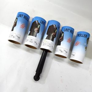 Pratik Kullanışlı Lint Roller Tüy Toplama Rulosu 5 Yedek Rulo + 1 Sap