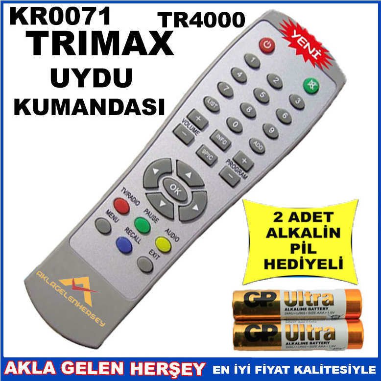 TRİMAX UYDU CİHAZI Receiver KUMANDASI KR0071