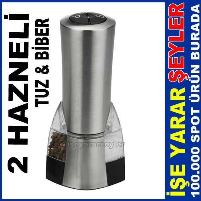 2 HAZNELİ ELEKTRONİK KARABİBER ve TUZ ÖĞÜTÜCÜ
