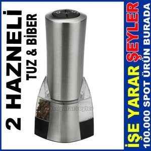 2 HAZNELİ ELEKTRONİK KARABİBER ve TUZ ÖĞÜTÜCÜ