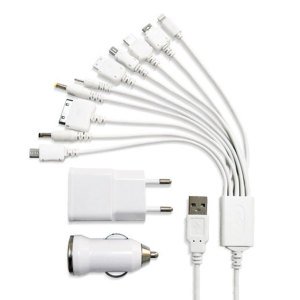 Her Model Cep Telefonuna Uyumlu Çok Fonksiyonlu 2 Amper 12 in 1 Araç ve Ev Şarj Cihazı