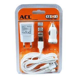 Her Model Cep Telefonuna Uyumlu Çok Fonksiyonlu 2 Amper 12 in 1 Araç ve Ev Şarj Cihazı