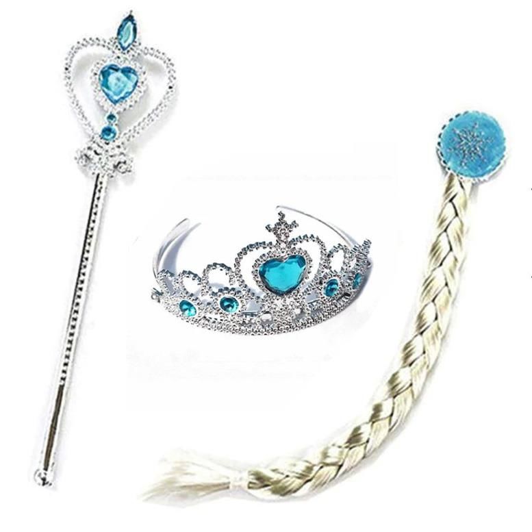 Frozen Model Saç Taç ve Asa Seti Karlar Ülkesi Elsa Tacı