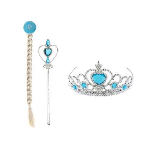 Frozen Model Saç Taç ve Asa Seti Karlar Ülkesi Elsa Tacı