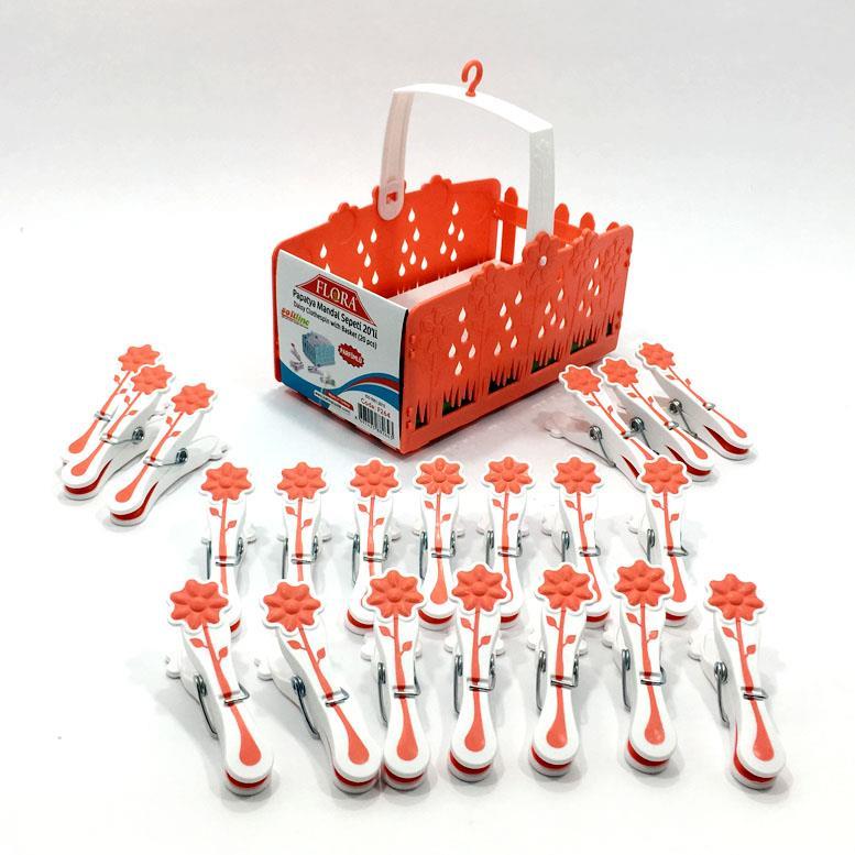 İz Yapmayan Silikonlu Sepetli Parfümlü Papatya Mandal Seti 20 li