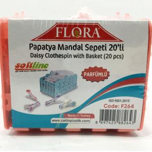 İz Yapmayan Silikonlu Sepetli Parfümlü Papatya Mandal Seti 20 li