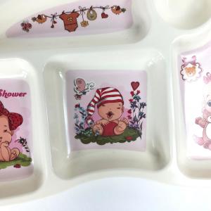 Kız 5 Gözlü Kırılmaz Melamin Gıdaya Uygun Tabldot Tabağı