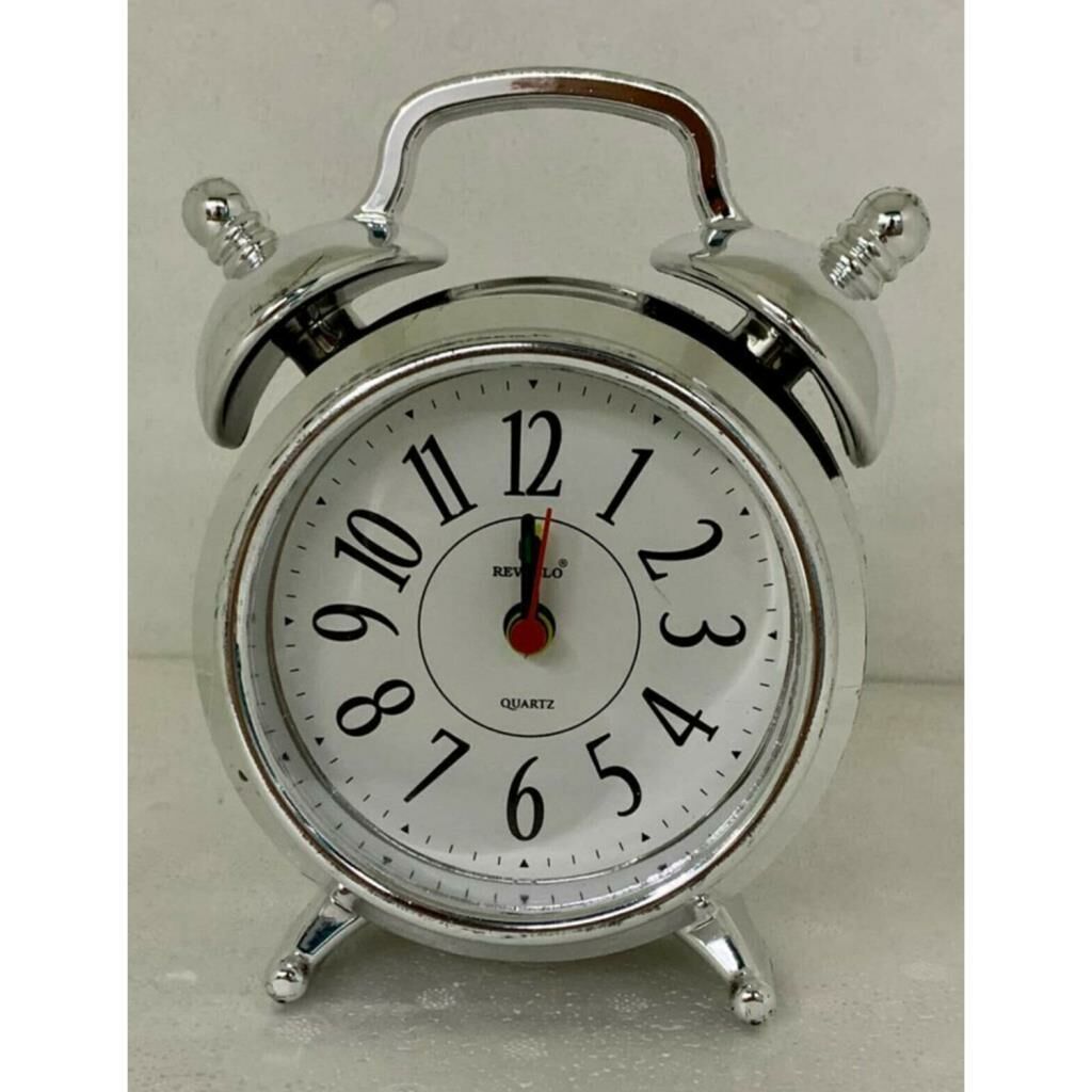 Revello Nostaljik Alarmlı Metalize Dekoratif Masa Saati  17x14 cm