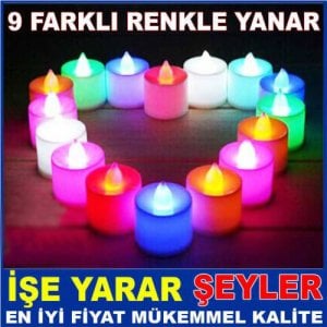 Bitmeyen Ledmum Sönmeyen Led Mum Piller Dahil