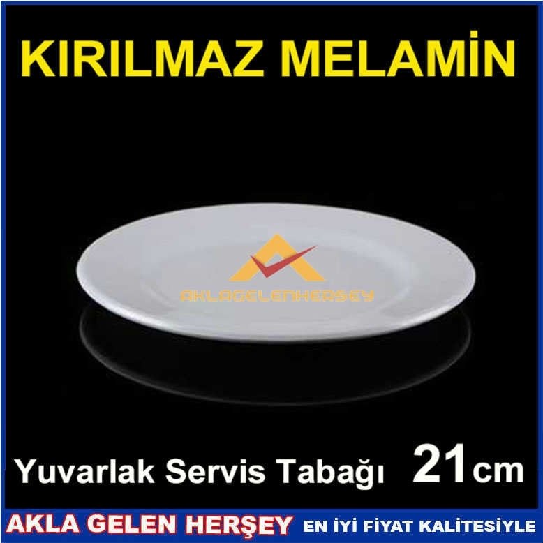 KESİNLİKLE KIRILMAYAN MELAMİN TABAK YUVARLAK SERVİS TABAĞI 21cm