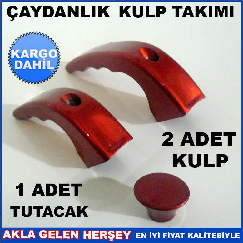 KIRMIZI RENK ÇAYDANLIK KULP TAKIM KAPAK TUTACAĞI