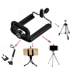 Tripod Bağlantılı Yay Mekanizmalı Ayarlanabilir Kaymaz Güvenli Cep Telefonu Tutucu Aparat-1