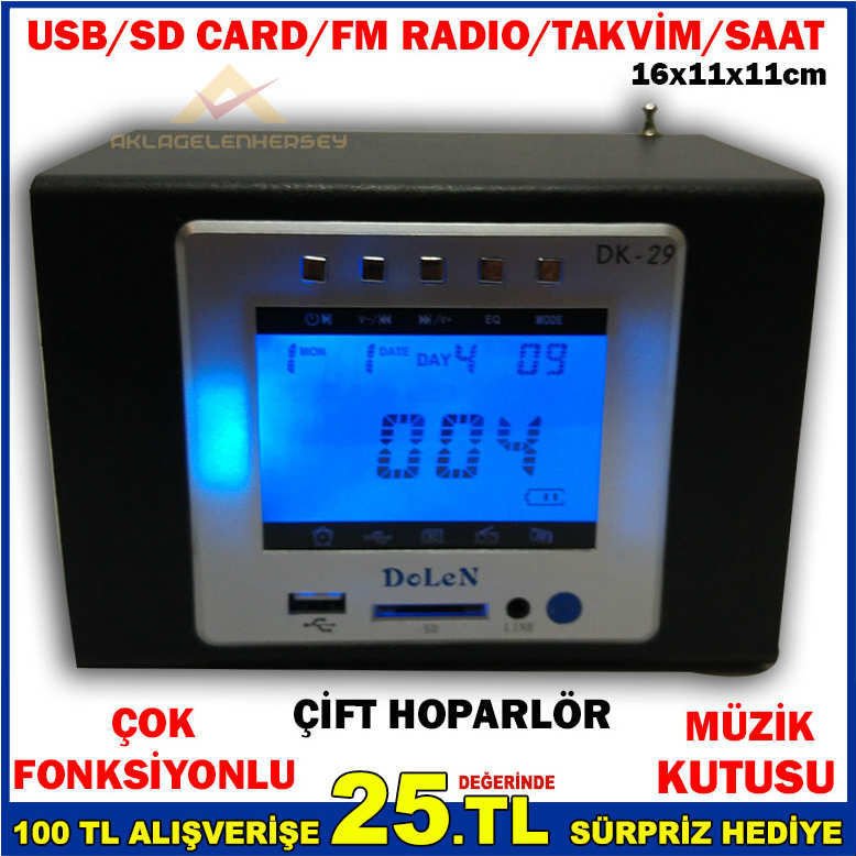 DOLEN ÇOK FONKSİYONLU TAŞINABİLİR MÜZİK KUTUSU