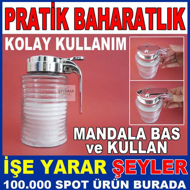 MEKANİK KAPAK SİSTEMLİ TOZ ŞEKERLİK CAM BAHARAT