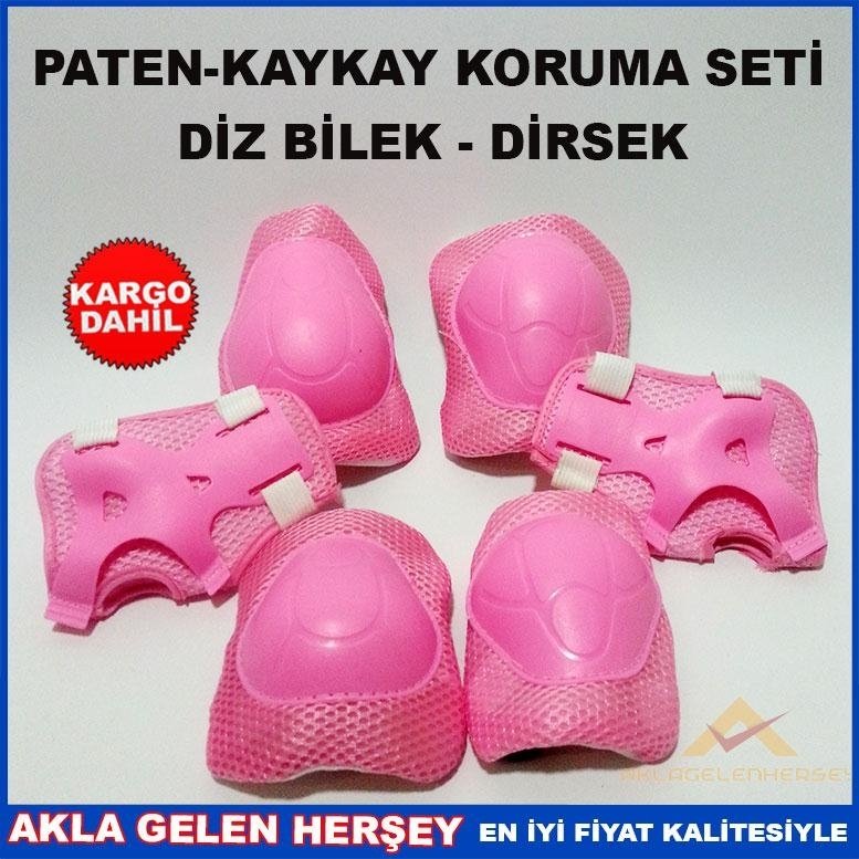 PATEN-KAYKAY DİZ BİLEK DİRSEK KORUMA SETİ PEMBE
