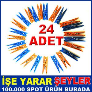 24 ADET ÇİFT RENK ELBİSE ve  ÇAMAŞIR MANDALI
