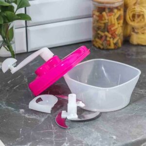 3 Bıçaklı Ve 3 Hız Kademeli, Yumurta Akı Ayırıcısı Olan Pratik Çevirmeli El Rondosu Sebze Doğrayıcı