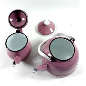 Emaye Çaydanlık Seti Kaliteli nostaljik Pembe 2 li Çaydanlık set