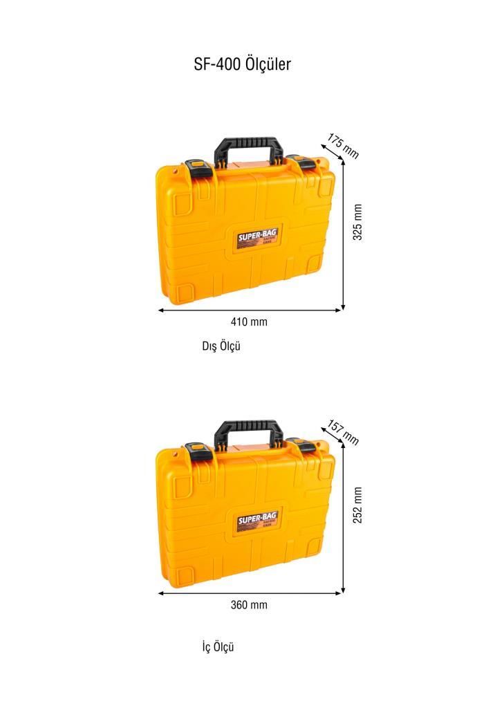 Safari Case Takım Çantası Süngersiz İç :360X252X157h mm /Dış :410x325x175h mm -SF 400