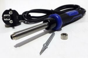 40W Fişi Topraklı Profesyonel Lehim Kalem Kauçuk Sap 1.2m Kablo  10cm Ağız Uzunluğu