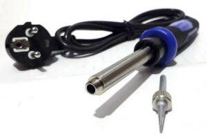 40W Fişi Topraklı Profesyonel Lehim Kalem Kauçuk Sap 1.2m Kablo  10cm Ağız Uzunluğu