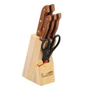 7 PARÇA AHŞAP STANDLI MAKAS MUTFAK BIÇAK SETİ