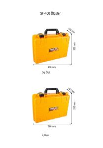 Safari Case Takım Çantası Süngerli İç: 360x252x157h mm/ Dış:410x325x175h mm SF 400S