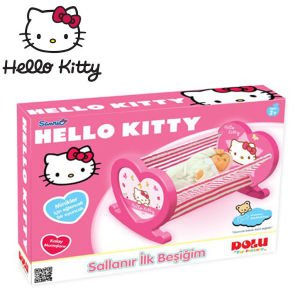 Hello Kitty Katlanır Sallanır İlk Beşiğim Oyuncak Beşik Orijinal Lisanslı Ürün