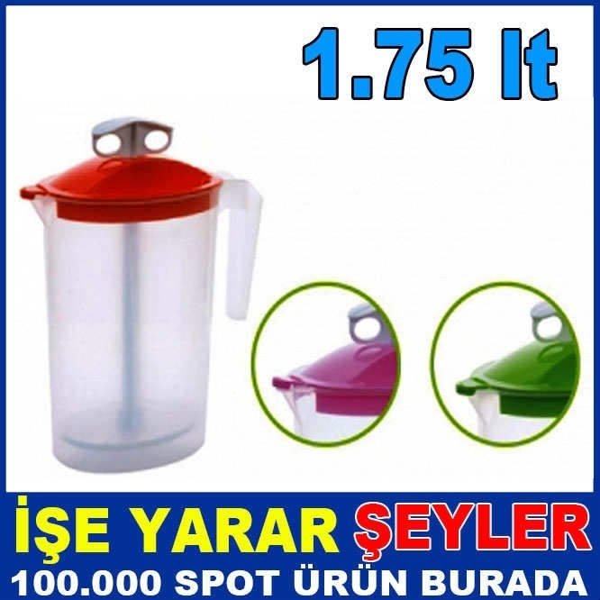 RENKLİ KAPAKLI YAYIK AYRAN SÜRAHİSİ 1.75 LT