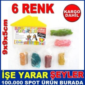 6 FARKLI RENKLİ KOVALI YAPIŞMAZ OYUN HAMURU KD