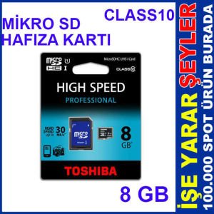 TOSHIBA MİKRO SD CLASS10 8 GB HAFIZA KARTI