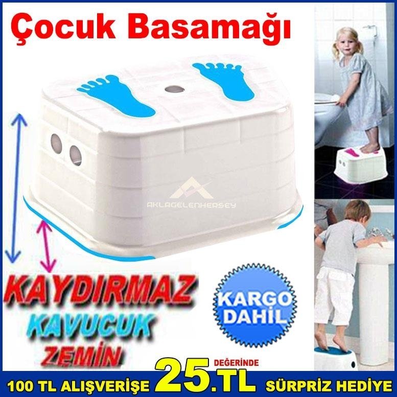 Yükseltici Basamak Çocuk Basamağı Kaymaz Kauçuk Zeminli